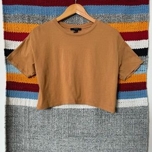 Forever 21 Caramel Brown Cropped T-Shirt